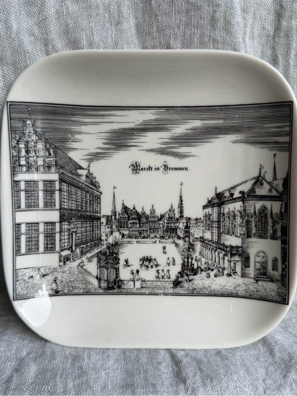 Royal Bavaria White Ceramic Wall Plaque with Gold Backstamp